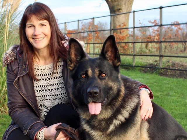 lanka and her dog saxon in wilmslow cheshire